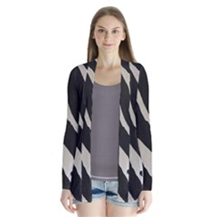 Zebra Print Drape Collar Cardigan by NSGLOBALDESIGNS2