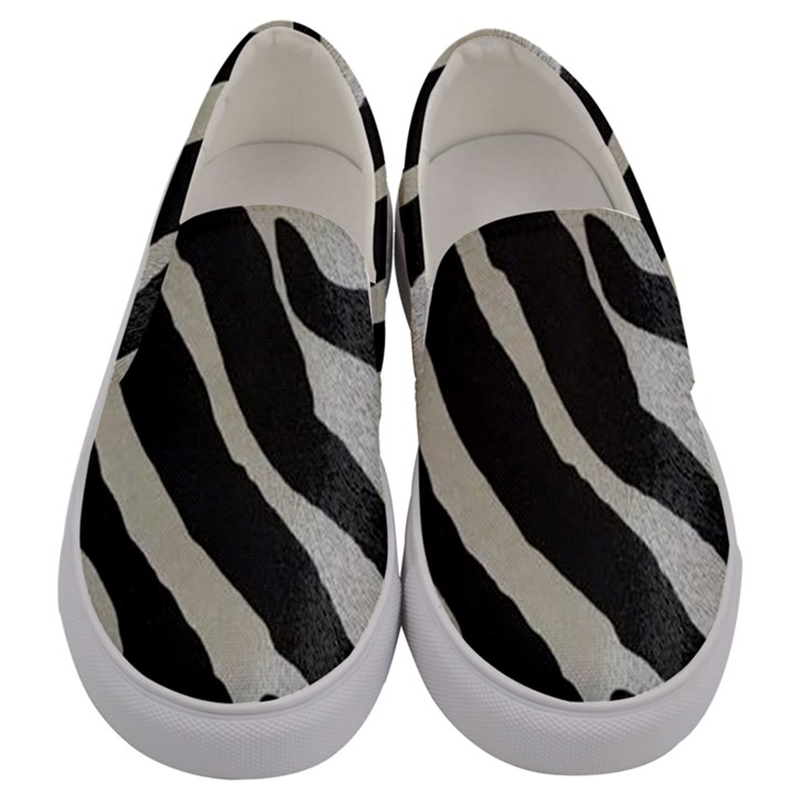 Zebra print Men s Canvas Slip Ons