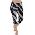 Zebra print Lightweight Velour Capri Yoga Leggings View1