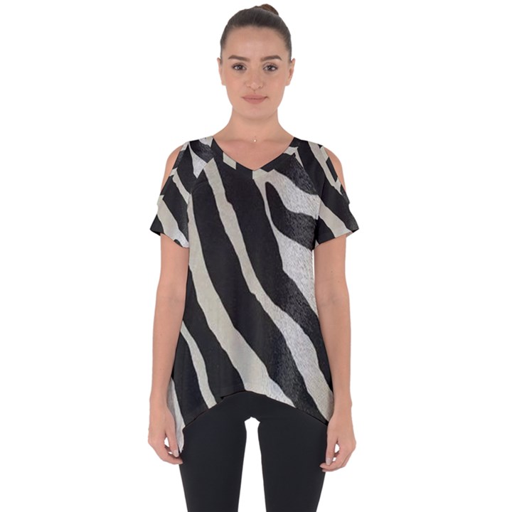 Zebra print Cut Out Side Drop Tee