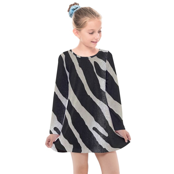 Zebra print Kids  Long Sleeve Dress