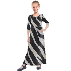 Zebra Print Kids  Quarter Sleeve Maxi Dress by NSGLOBALDESIGNS2