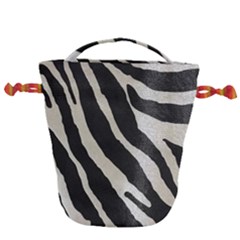 Zebra Print Drawstring Bucket Bag by NSGLOBALDESIGNS2