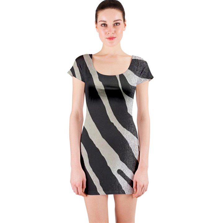 Zebra print Short Sleeve Bodycon Dress