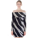 Zebra print Long Sleeve Off Shoulder Dress View1