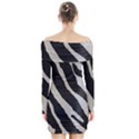 Zebra print Long Sleeve Off Shoulder Dress View2