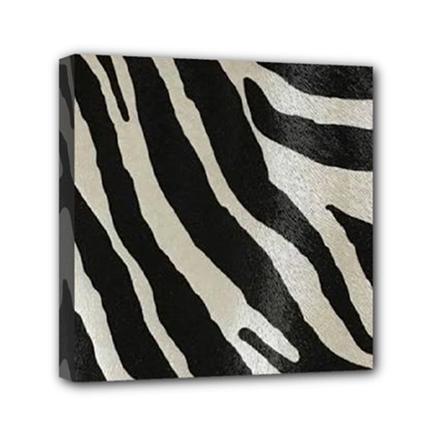 Zebra Print Mini Canvas 6  X 6  (stretched) by NSGLOBALDESIGNS2