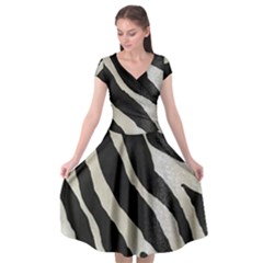 Zebra Print Cap Sleeve Wrap Front Dress by NSGLOBALDESIGNS2