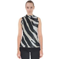 Zebra Print Mock Neck Shell Top by NSGLOBALDESIGNS2