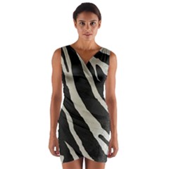 Zebra Print Wrap Front Bodycon Dress by NSGLOBALDESIGNS2