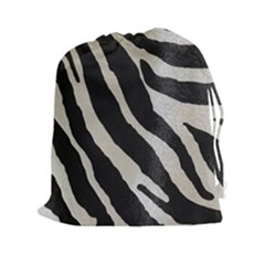 Zebra Print Drawstring Pouch (xxl) by NSGLOBALDESIGNS2