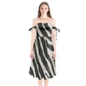 Zebra print Shoulder Tie Bardot Midi Dress View1