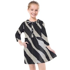 Zebra Print Kids  Quarter Sleeve Shirt Dress by NSGLOBALDESIGNS2