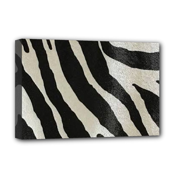 Zebra print Deluxe Canvas 18  x 12  (Stretched)