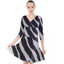 Zebra print Quarter Sleeve Front Wrap Dress View1