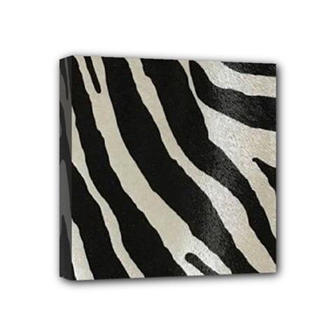 Zebra Print Mini Canvas 4  X 4  (stretched) by NSGLOBALDESIGNS2