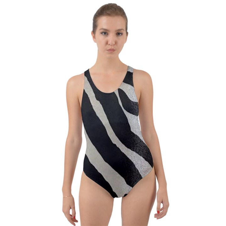 Zebra print Cut-Out Back One Piece Swimsuit