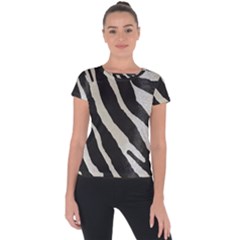 Zebra Print Short Sleeve Sports Top  by NSGLOBALDESIGNS2