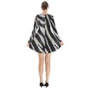 Zebra print Long Sleeve Velvet V-neck Dress View2