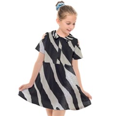 Zebra Print Kids  Short Sleeve Shirt Dress by NSGLOBALDESIGNS2