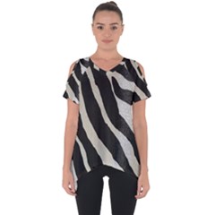 Zebra Print Cut Out Side Drop Tee by NSGLOBALDESIGNS2