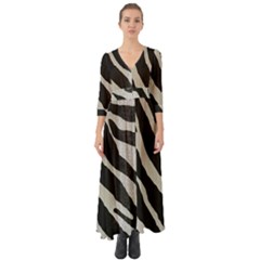 Zebra Print Button Up Boho Maxi Dress by NSGLOBALDESIGNS2