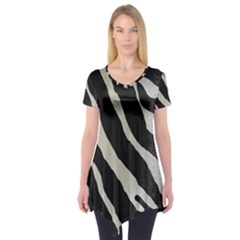 Zebra 2 Print Short Sleeve Tunic  by NSGLOBALDESIGNS2