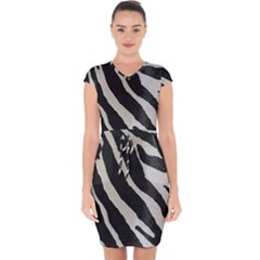 Zebra 2 Print Capsleeve Drawstring Dress  by NSGLOBALDESIGNS2