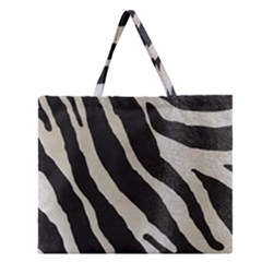 Zebra 2 Print Zipper Large Tote Bag by NSGLOBALDESIGNS2