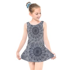 Sunflower Print Kids  Skater Dress Swimsuit