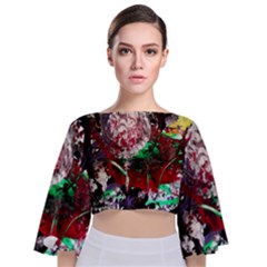 Dedelion Tie Back Butterfly Sleeve Chiffon Top