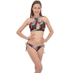 Dedelion Cross Front Halter Bikini Set