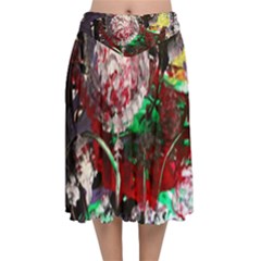 Dedelion Velvet Flared Midi Skirt