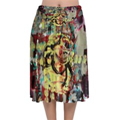 Little Bird Velvet Flared Midi Skirt