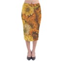 Yellow Zinnias Velvet Midi Pencil Skirt View1