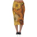 Yellow Zinnias Velvet Midi Pencil Skirt View2