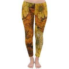 Yellow Zinnias Classic Winter Leggings by bloomingvinedesign