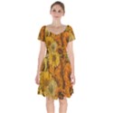 Yellow Zinnias Short Sleeve Bardot Dress View1