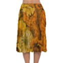 Yellow Zinnias Velvet Flared Midi Skirt View2