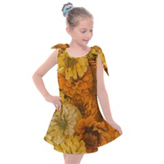 Yellow Zinnias Kids  Tie Up Tunic Dress