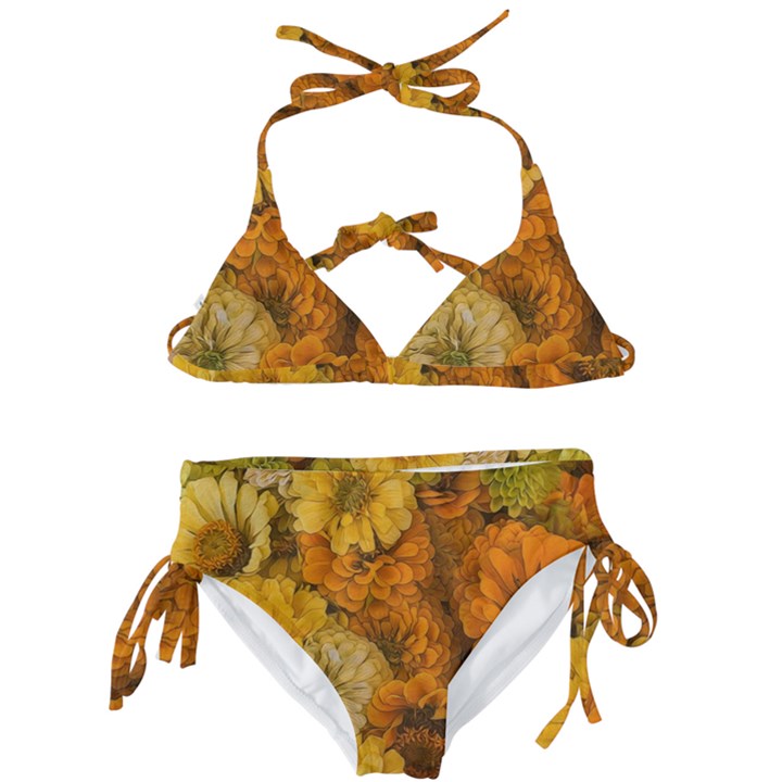 Yellow Zinnias Kids  Classic Bikini Set