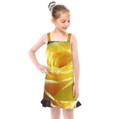 Soft Yellow Rose Kids  Overall Dress