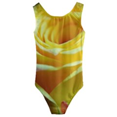 Soft Yellow Rose Kids  Cut-out Back One Piece Swimsuit by bloomingvinedesign