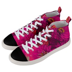 Pink Zinnias Men s Mid-top Canvas Sneakers by bloomingvinedesign