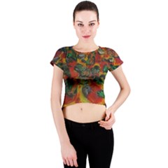 Pizza Crew Neck Crop Top by bloomingvinedesign