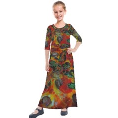 Pizza Kids  Quarter Sleeve Maxi Dress