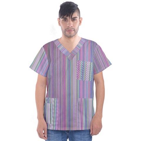 Broken Tv Screen Men s V-neck Scrub Top by dressshop