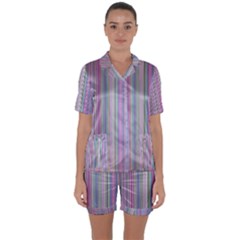 Broken Tv Screen Satin Short Sleeve Pyjamas Set by dressshop