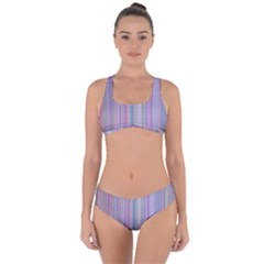 Broken Tv Screen Criss Cross Bikini Set by dressshop