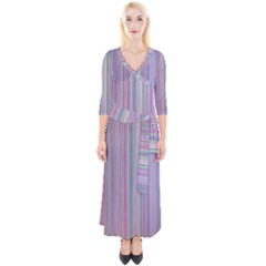 Broken Tv Screen Quarter Sleeve Wrap Maxi Dress by dressshop